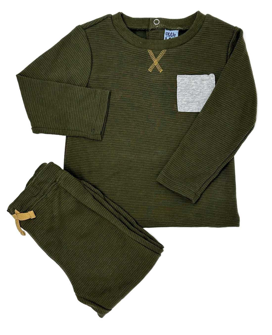 "Cozy Olive Green" Ribbed Set