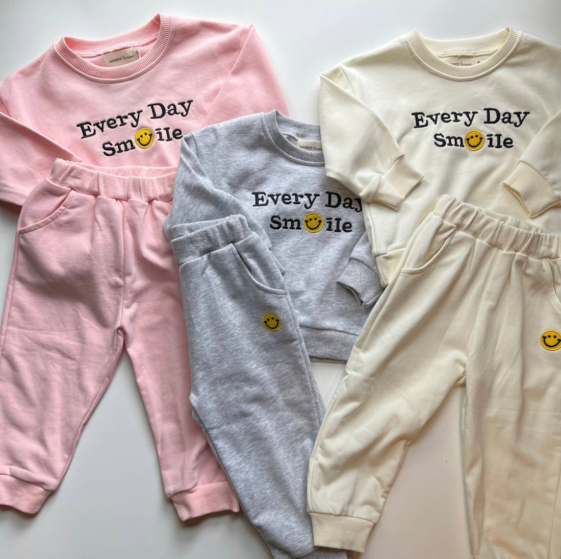 “Every Day Smile” Jogger Set - Cream